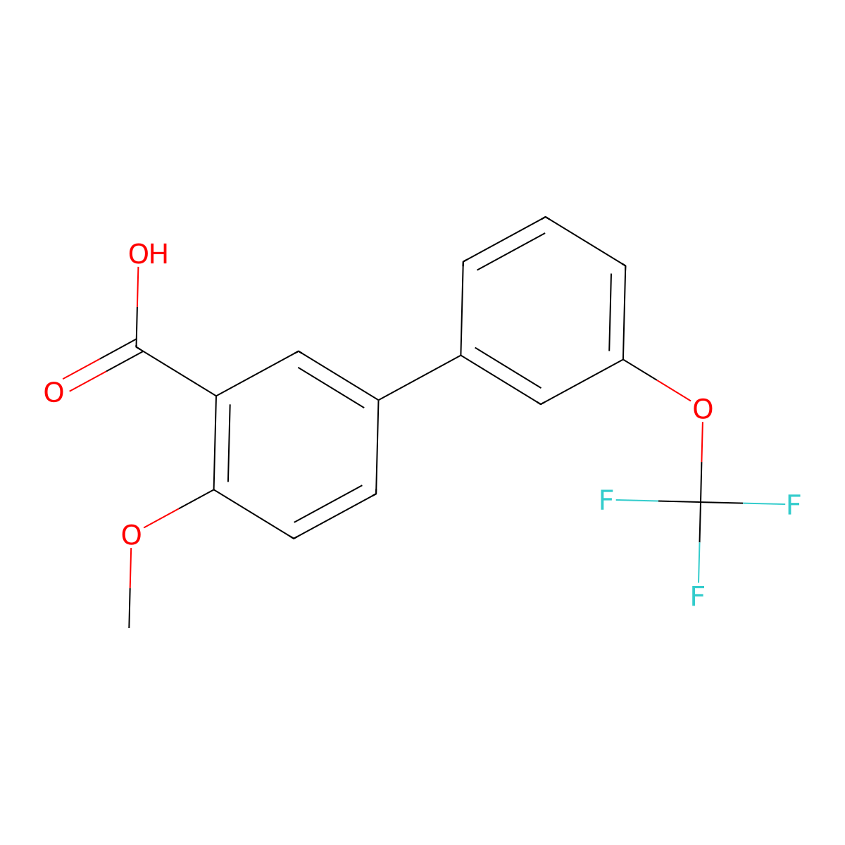 4-Methoxy-3'-(trifluoromethoxy)-[1,1'-biphenyl]-3-carboxylic acid molecular structure, CAS 1261662-01-4