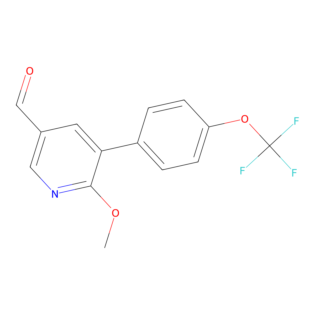 6-Methoxy-5-(4-(trifluoromethoxy)phenyl)nicotinaldehyde molecular structure, CAS 1261662-19-4
