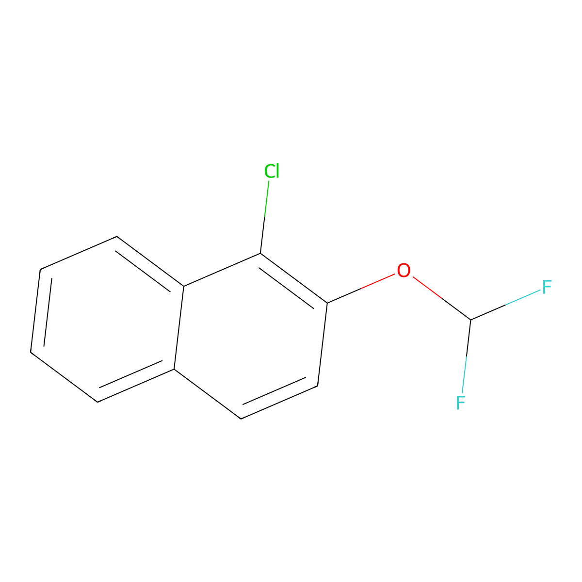 1-Chloro-2-(difluoromethoxy)naphthalene molecular structure, CAS 1261662-27-4