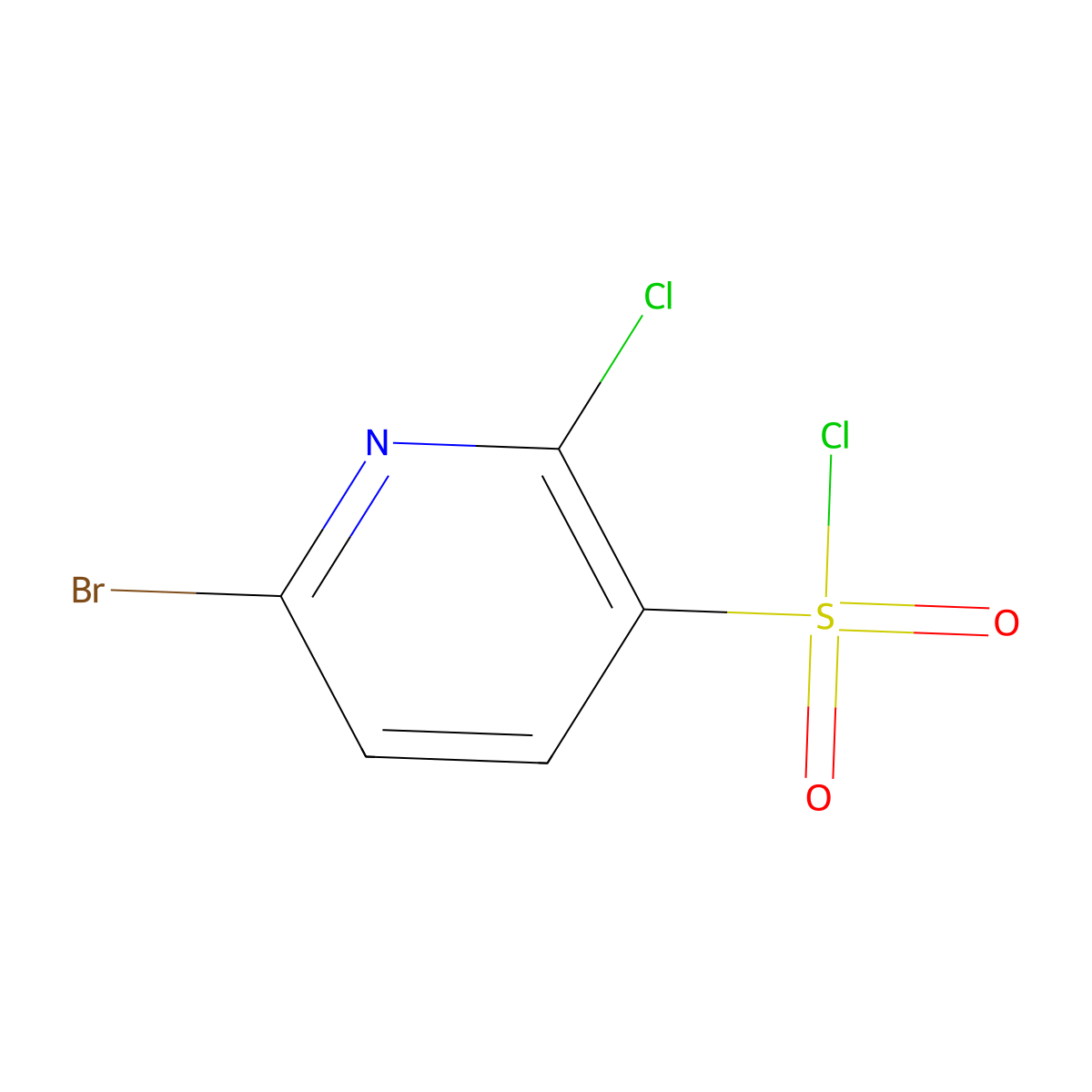 6-Bromo-2-chloro-pyridine-3-sulfonyl chloride molecular structure, CAS 1261662-60-5