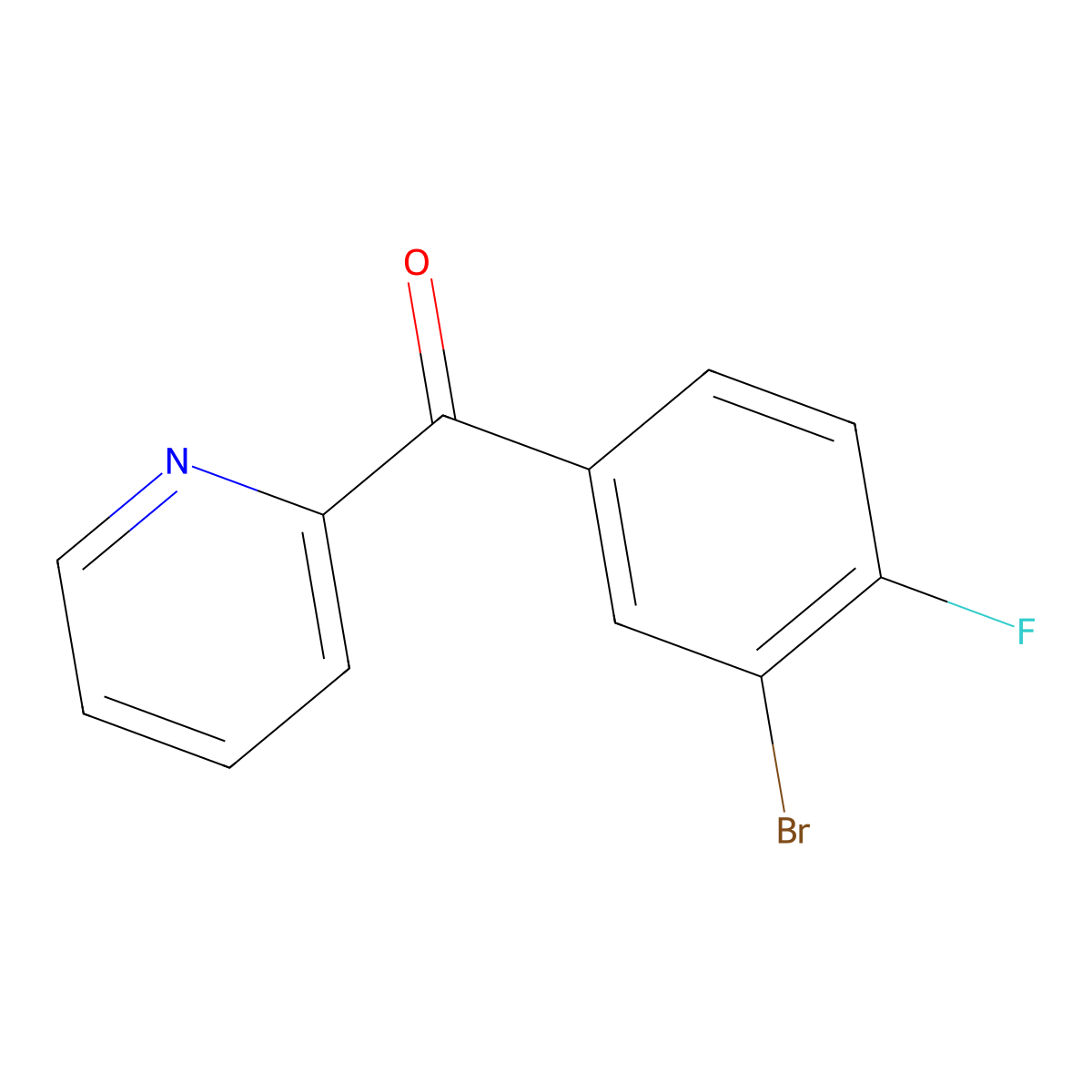 (3-Bromo-4-fluorophenyl)-2-pyridinylmethanone molecular structure, CAS 1261662-69-4