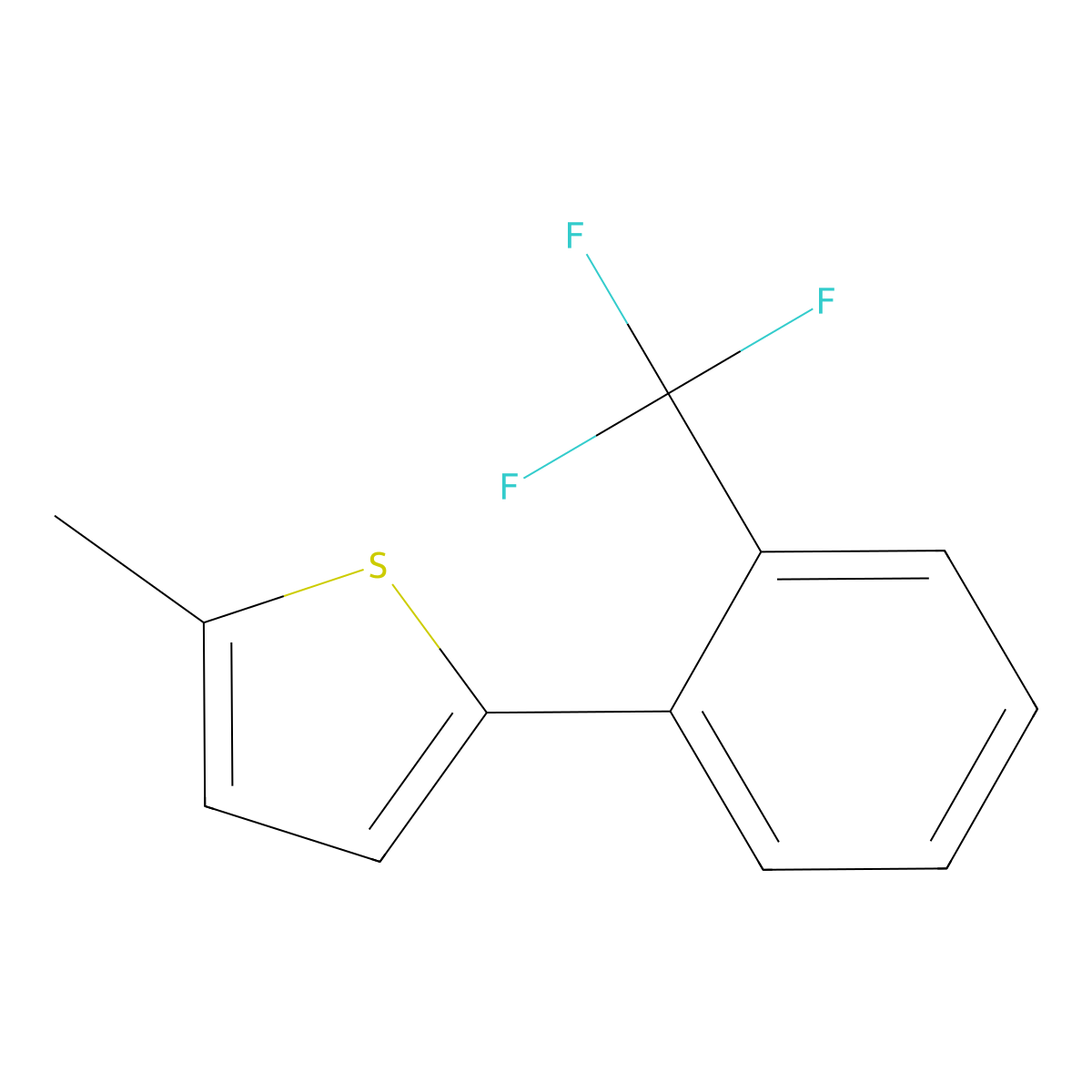 2-Methyl-5-[2-(trifluoromethyl)phenyl]thiophene molecular structure, CAS 1261663-21-1