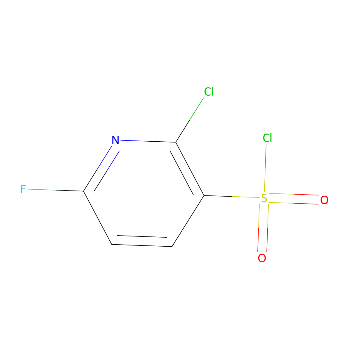 2-Chloro-6-fluoropyridine-3-sulfonyl chloride molecular structure, CAS 1261663-34-6