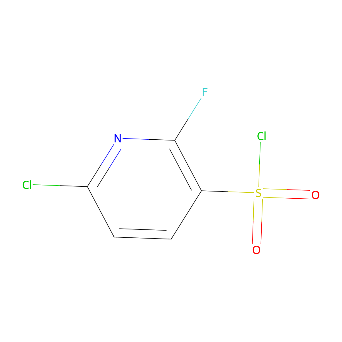 6-Chloro-2-fluoropyridine-3-sulfonyl chloride molecular structure, CAS 1261663-36-8