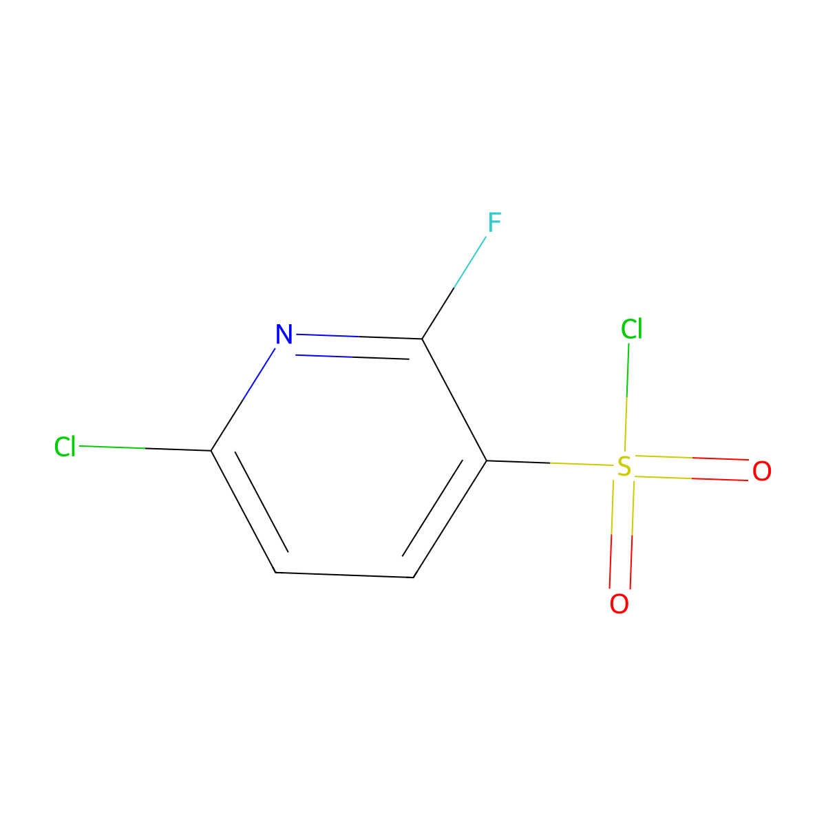 6-Chloro-2-fluoropyridine-3-sulfonyl chloride molecular structure, CAS 1261663-36-8
