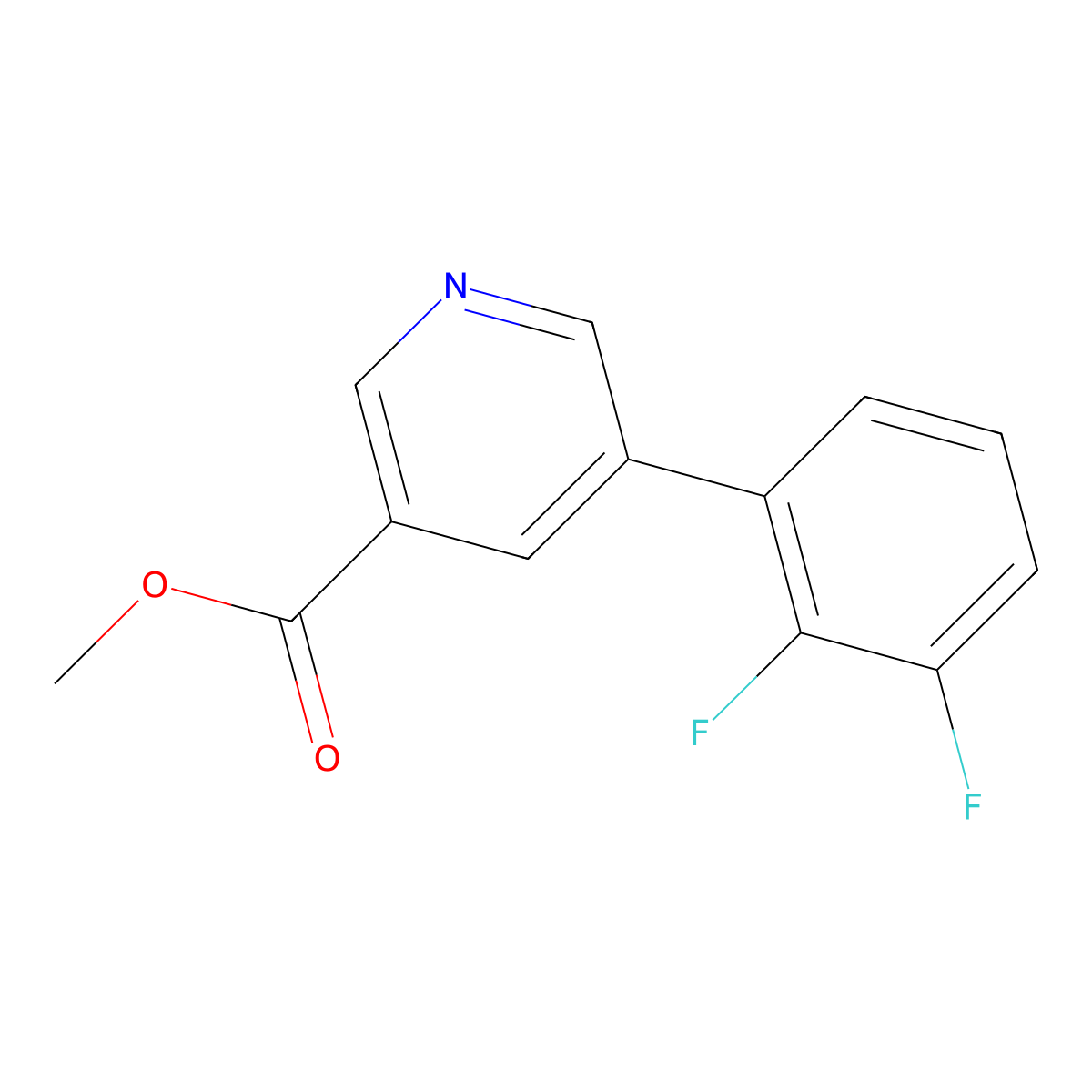 Methyl 5-(2,3-difluorophenyl)nicotinate molecular structure, CAS 1261663-40-4