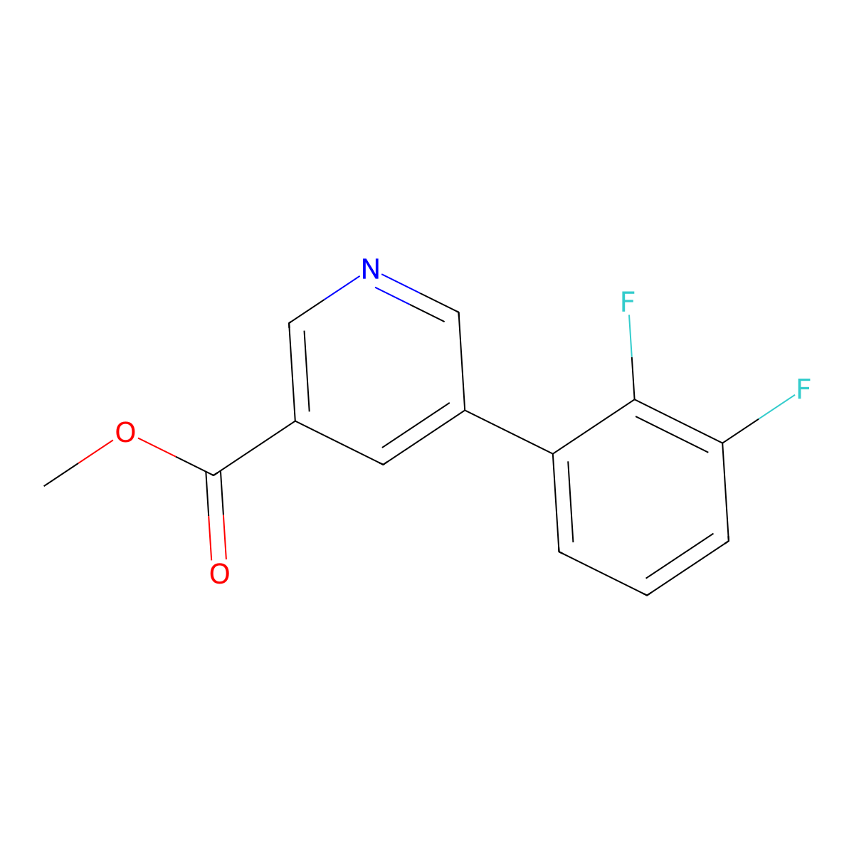 Methyl 5-(2,3-difluorophenyl)nicotinate molecular structure, CAS 1261663-40-4
