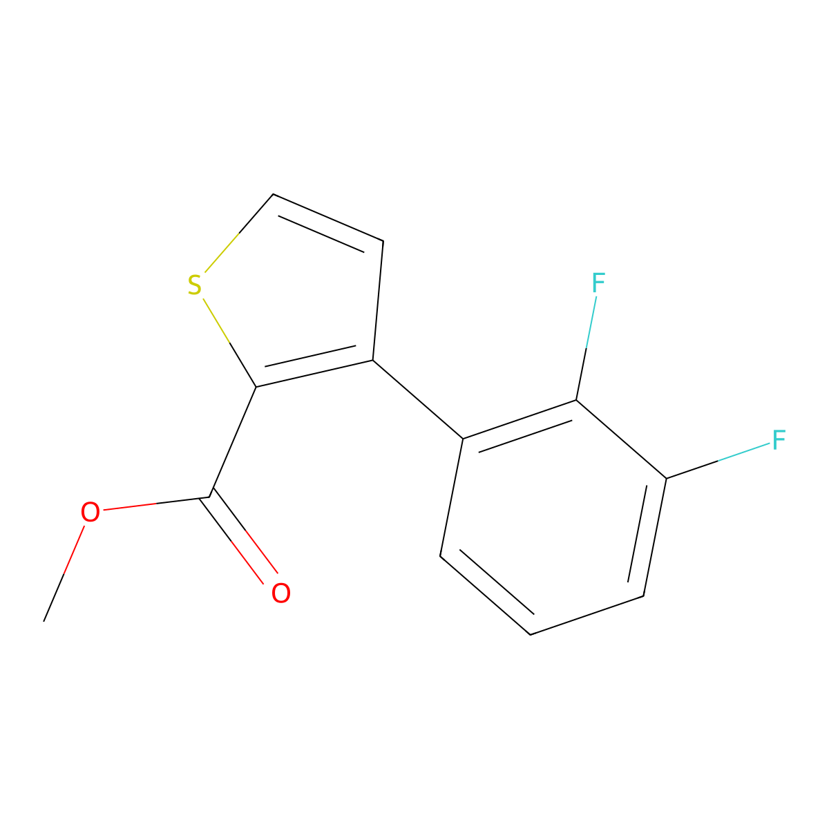 Methyl 3-(2,3-difluorophenyl)thiophene-2-carboxylate molecular structure, CAS 1261663-41-5