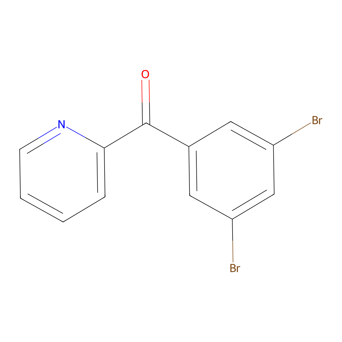 (3,5-Dibromophenyl)-2-pyridinylmethanone molecular structure, CAS 1261663-59-5