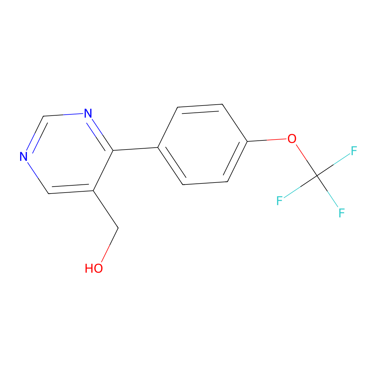 (4-(4-(Trifluoromethoxy)phenyl)pyrimidin-5-yl)methanol molecular structure, CAS 1261664-04-3