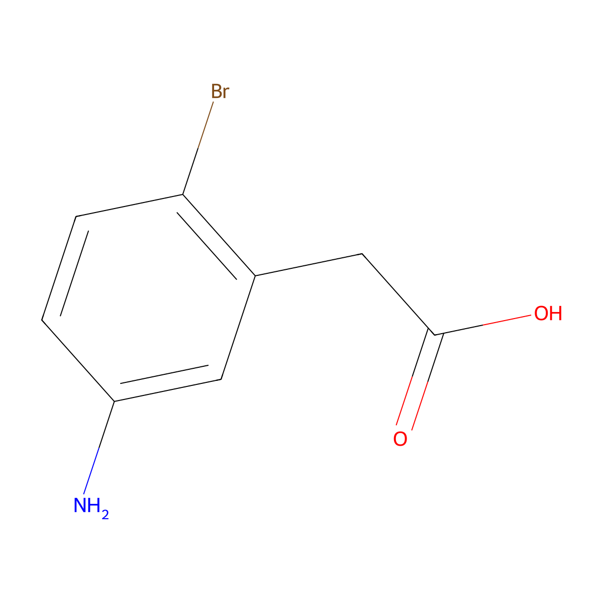 5-Amino-2-bromophenylacetic acid molecular structure, CAS 1261666-52-7