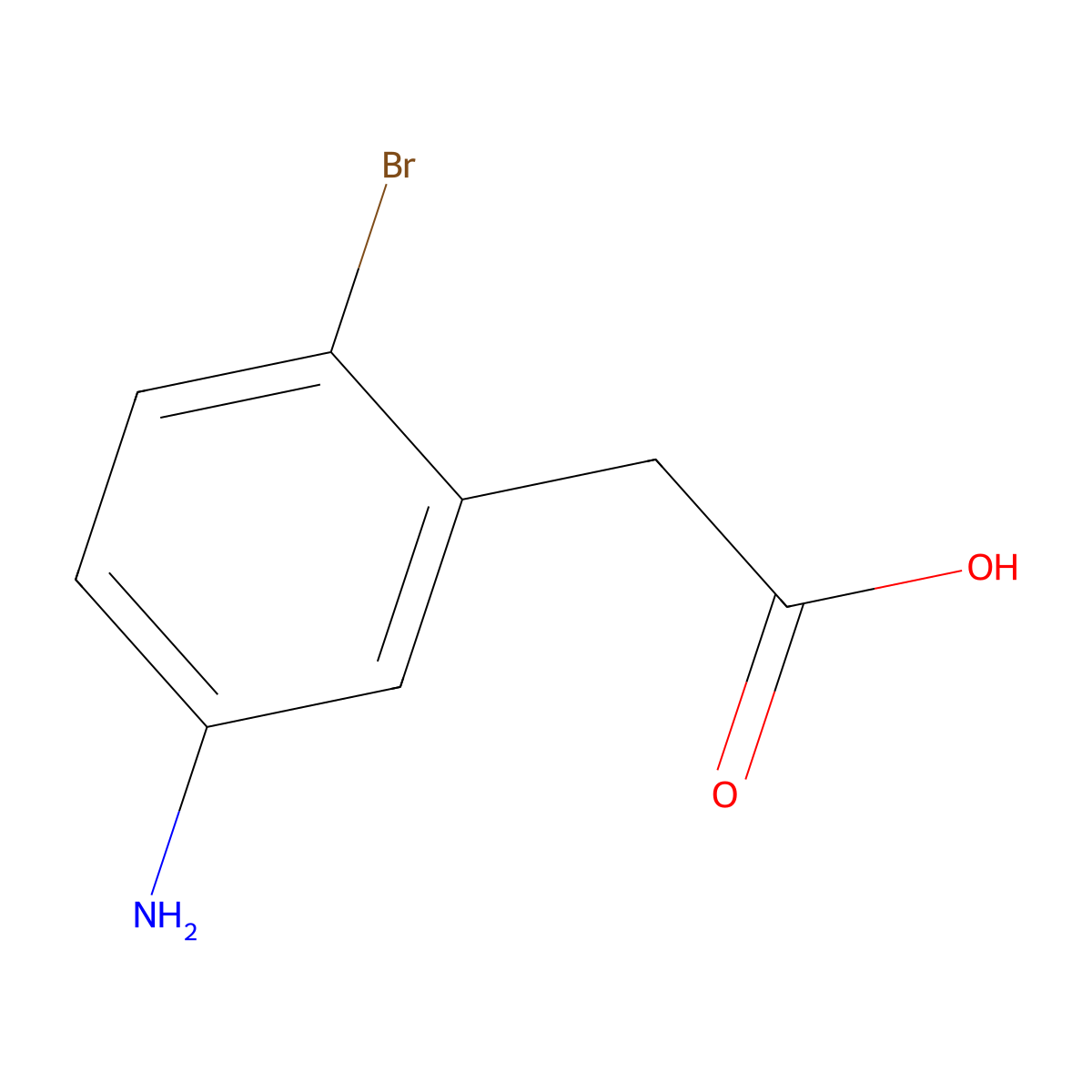5-Amino-2-bromophenylacetic acid molecular structure, CAS 1261666-52-7