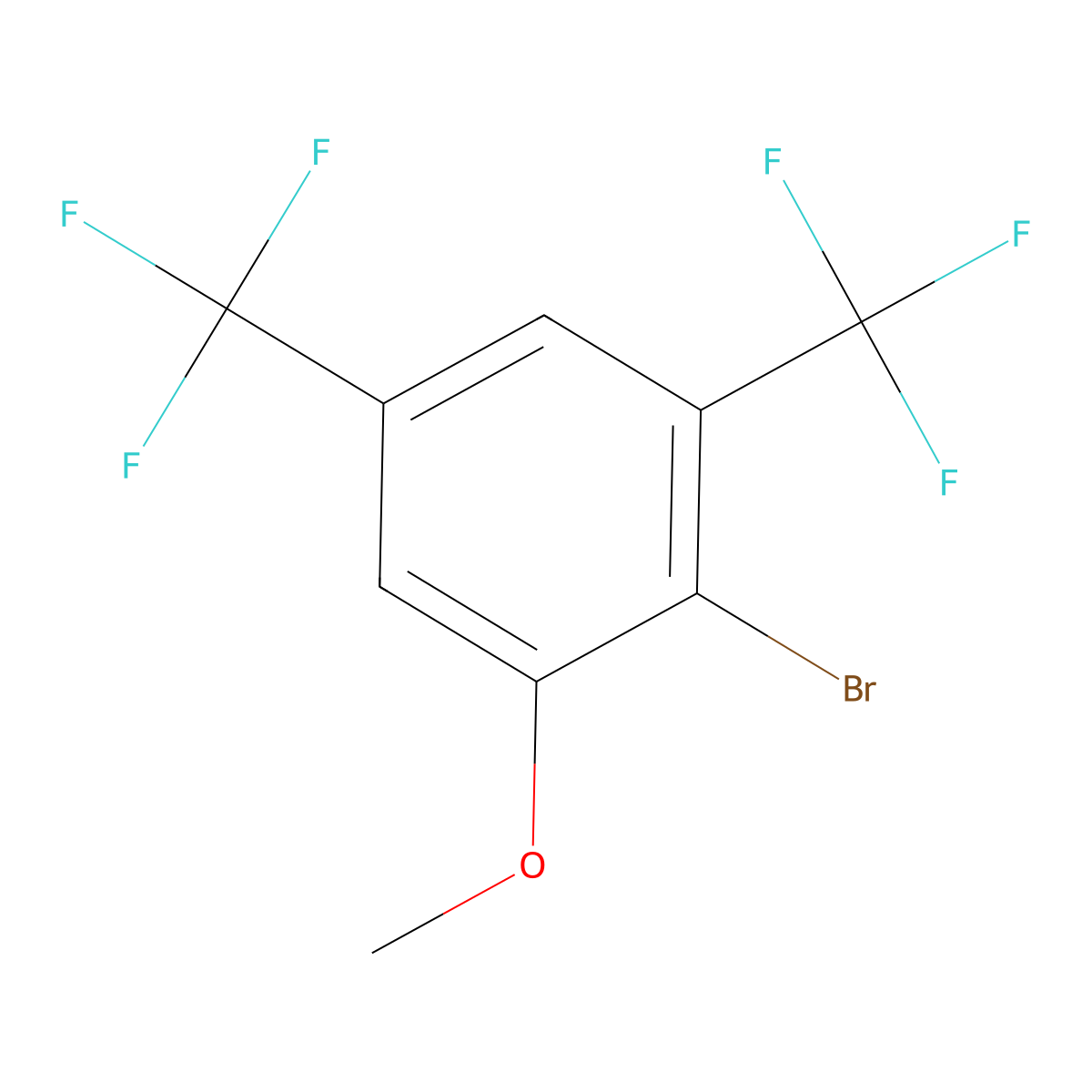 2-Bromo-1-methoxy-3,5-bis(trifluoromethyl)benzene molecular structure, CAS 1261667-41-7