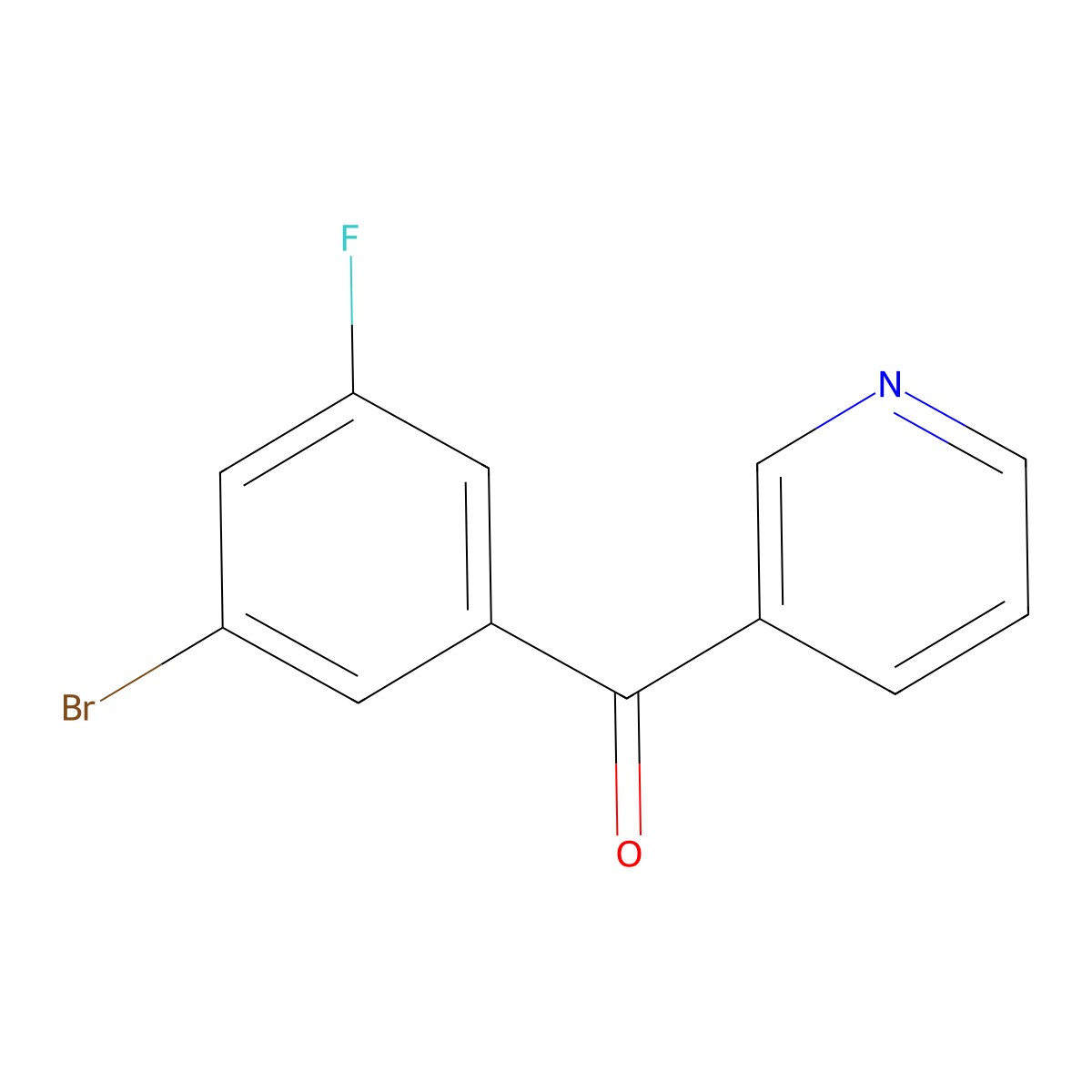 (3-Bromo-5-fluorophenyl)-3-pyridinylmethanone molecular structure, CAS 1261667-97-3