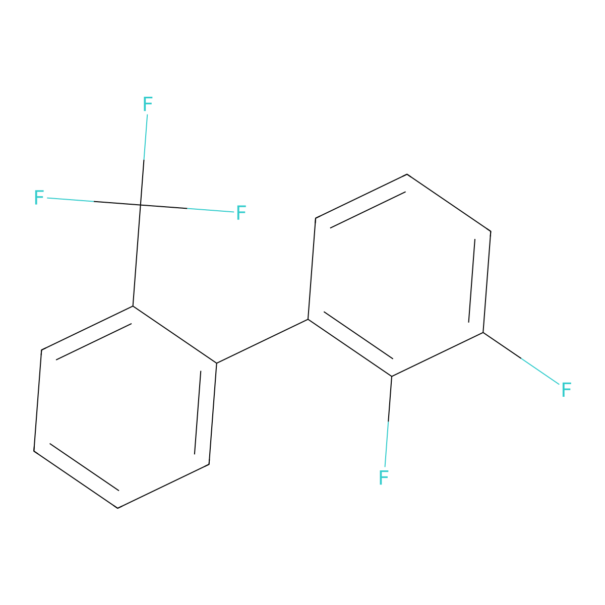 2,3-Difluoro-2'-(trifluoromethyl)-1,1'-biphenyl molecular structure, CAS 1261668-38-5