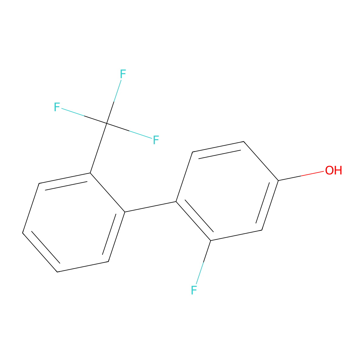 3-Fluoro-4-(2-trifluoromethylphenyl)phenol molecular structure, CAS 1261668-47-6
