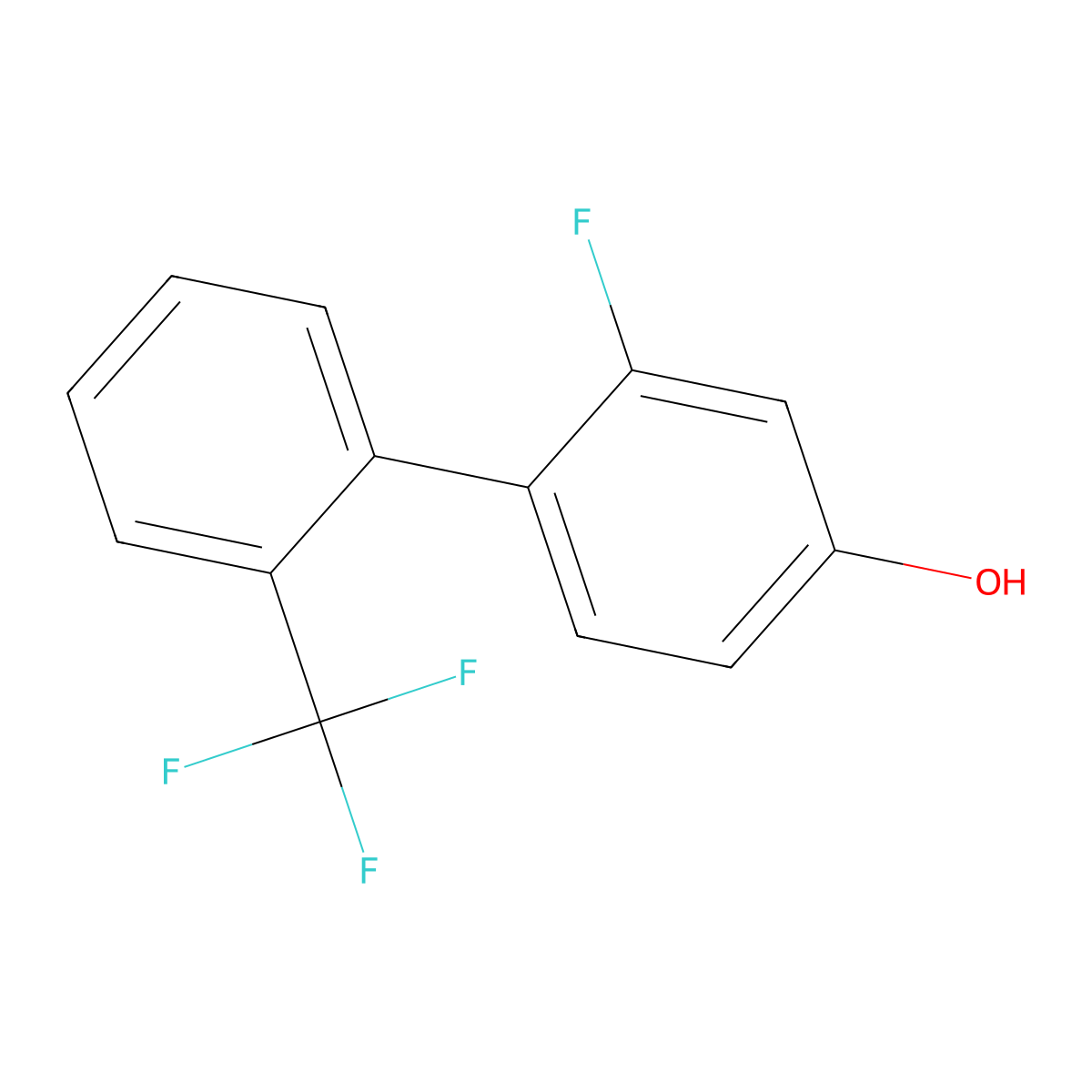 3-Fluoro-4-(2-trifluoromethylphenyl)phenol molecular structure, CAS 1261668-47-6