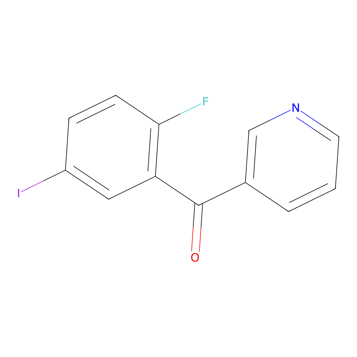 (2-Fluoro-5-iodophenyl)(pyridin-3-yl)methanone molecular structure, CAS 1261668-63-6