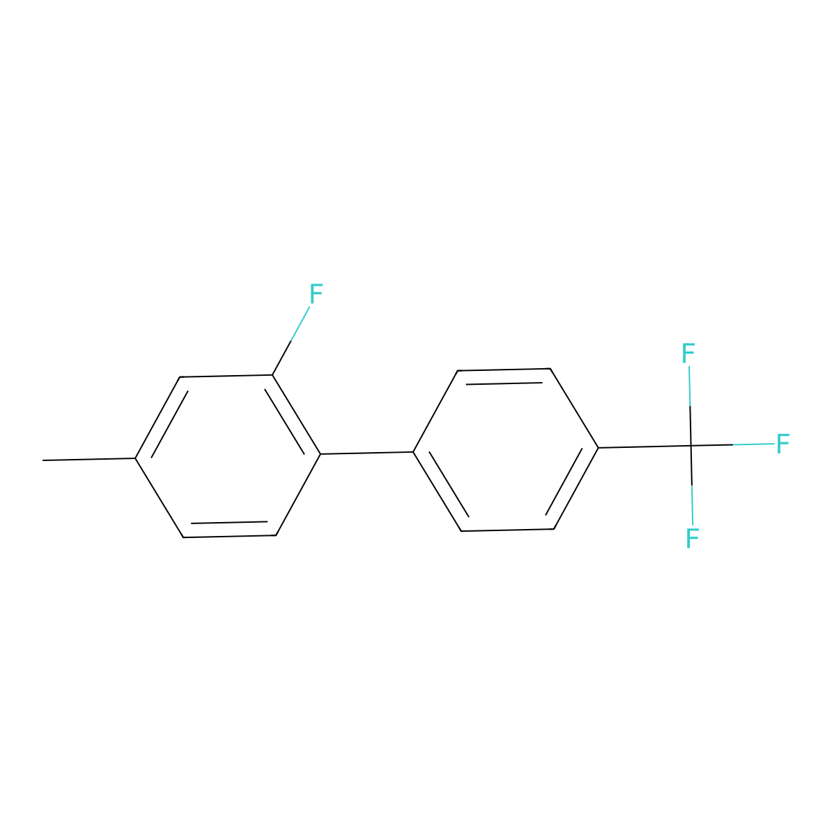 2-Fluoro-4-methyl-4'-(trifluoromethyl)biphenyl molecular structure, CAS 1261668-82-9