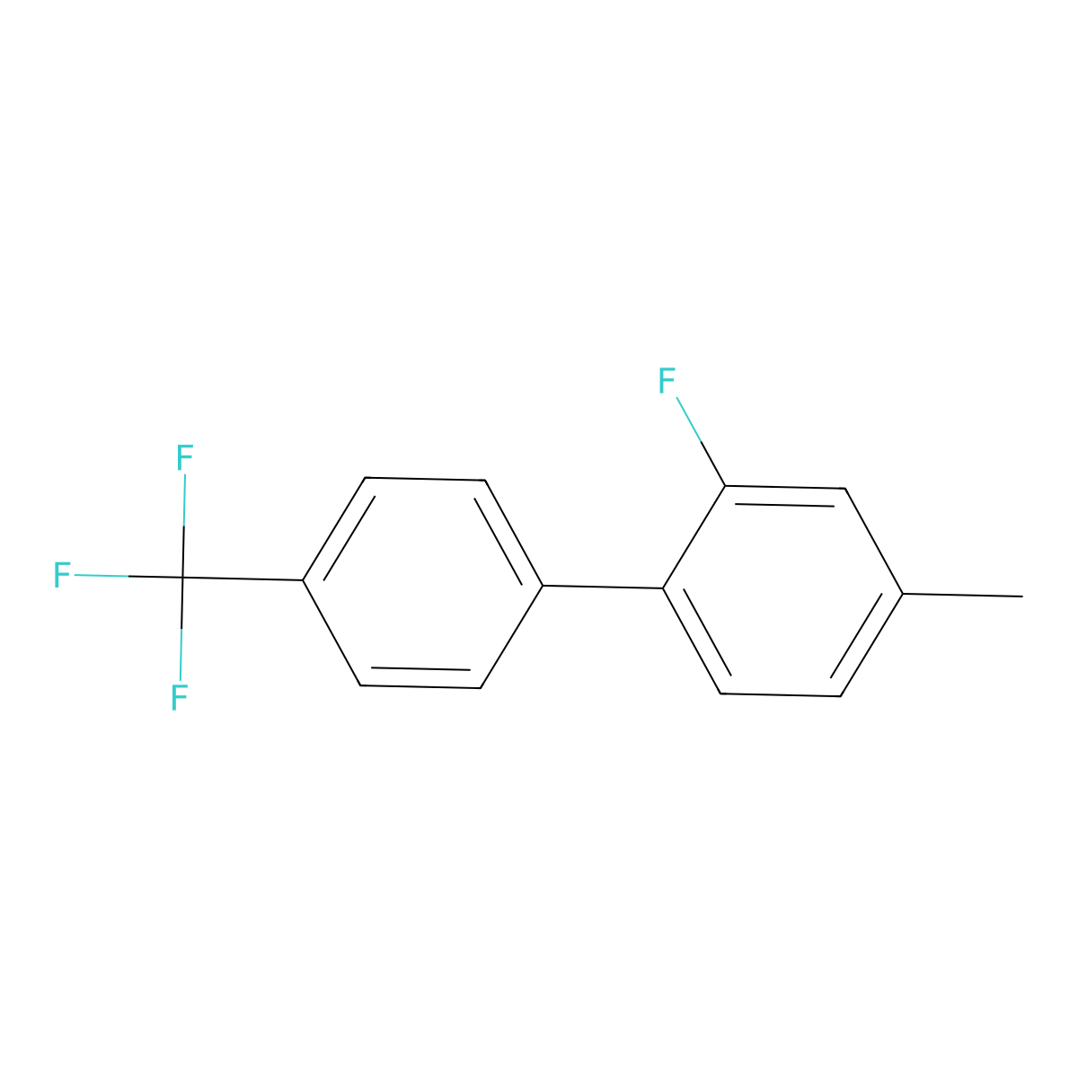 2-Fluoro-4-methyl-4'-(trifluoromethyl)biphenyl molecular structure, CAS 1261668-82-9