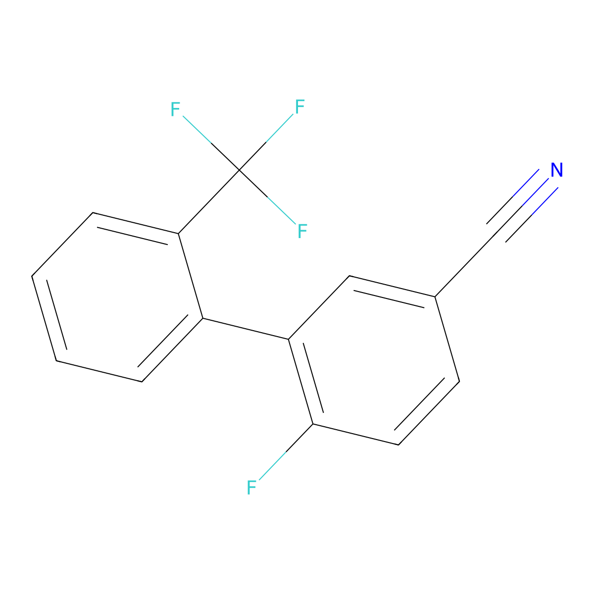 6-Fluoro-2'-(trifluoromethyl)-[1,1'-biphenyl]-3-carbonitrile molecular structure, CAS 1261668-93-2