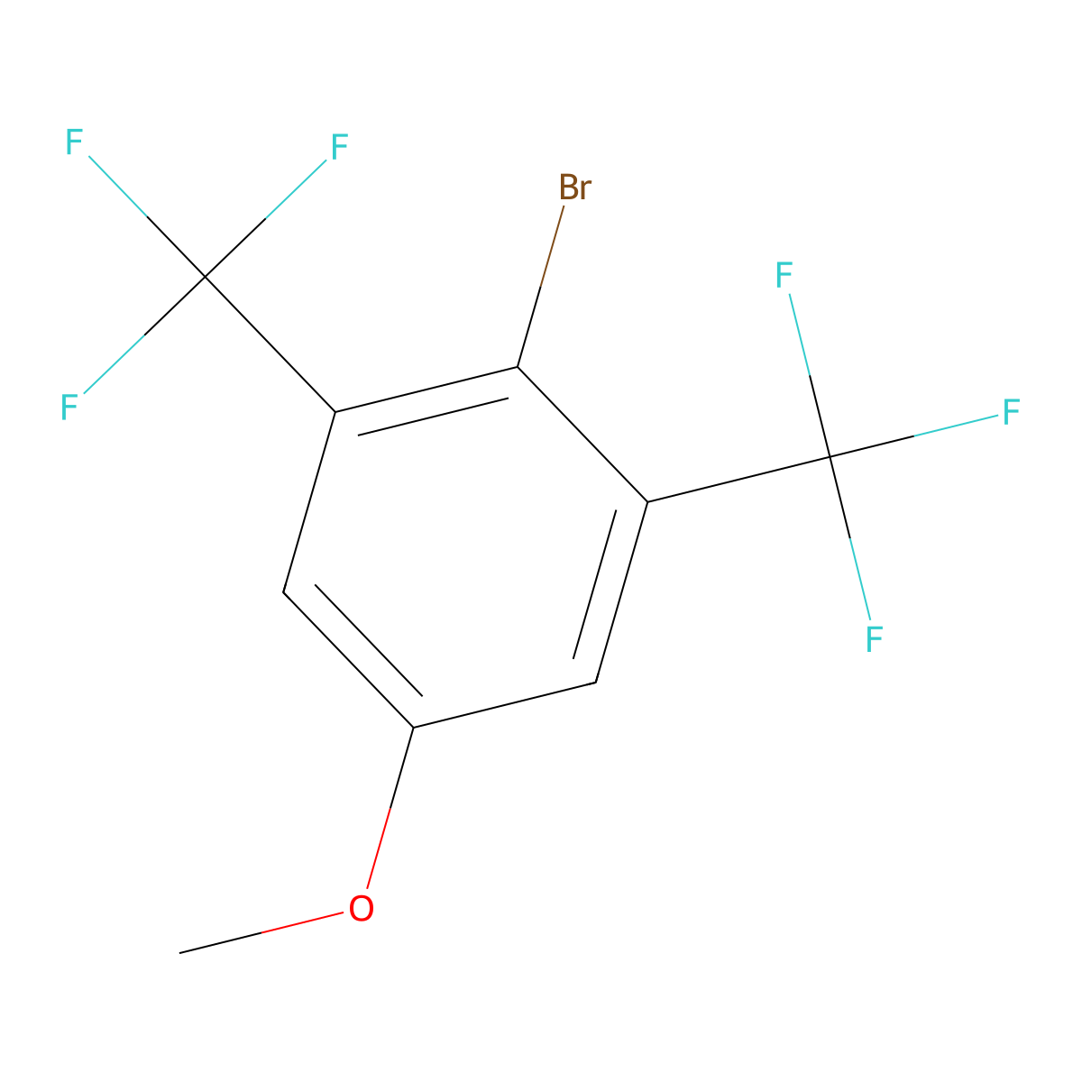 4-Bromo-3,5-bis(trifluoromethyl)anisole molecular structure, CAS 1261669-52-6