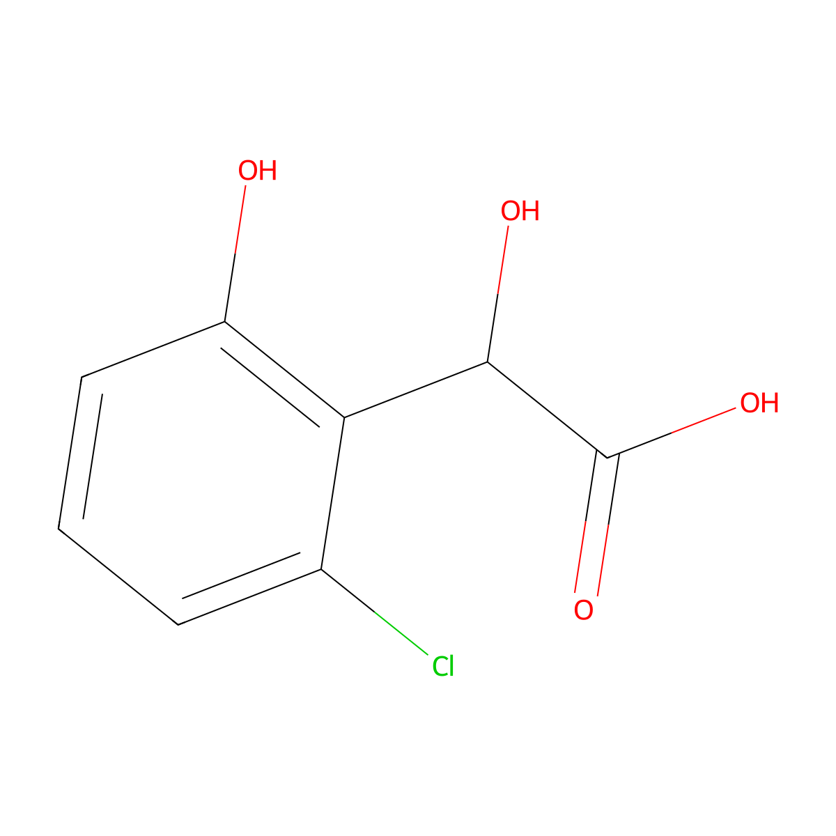 2-(2-Chloro-6-hydroxyphenyl)-2-hydroxyacetic acid molecular structure, CAS 1261669-77-5