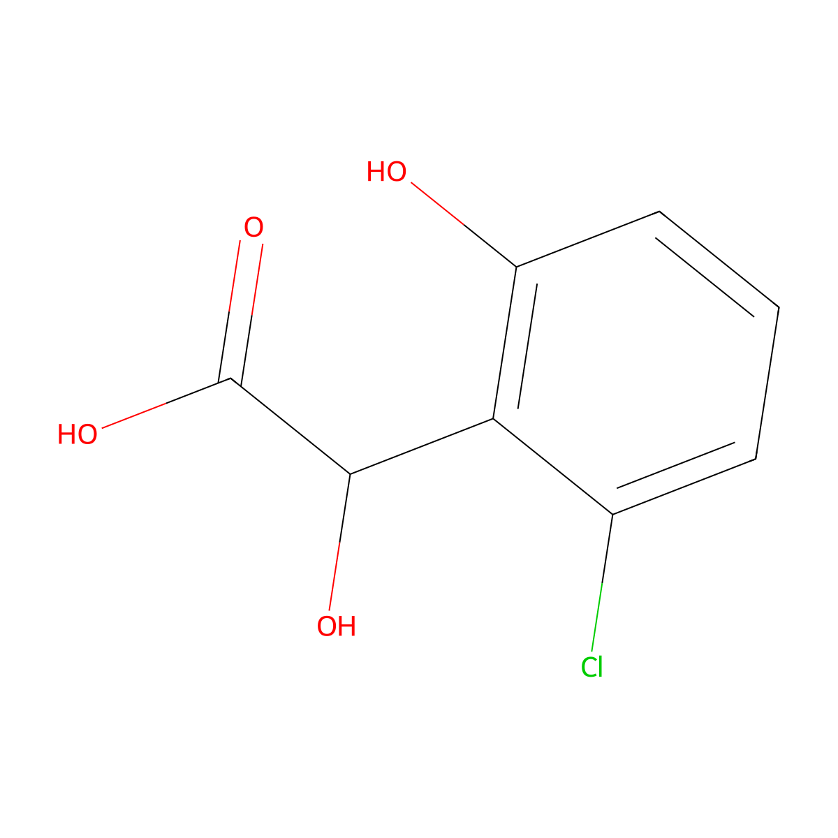 2-(2-Chloro-6-hydroxyphenyl)-2-hydroxyacetic acid molecular structure, CAS 1261669-77-5