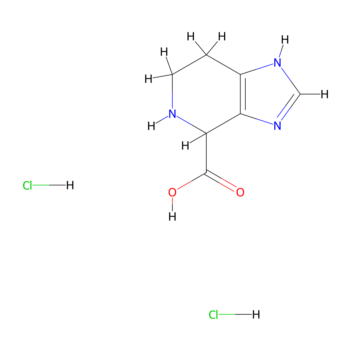 3H,4H,5H,6H,7H-imidazo[4,5-c]pyridine-4-carboxylic acid dihydrochloride molecular structure, CAS 126167-33-7
