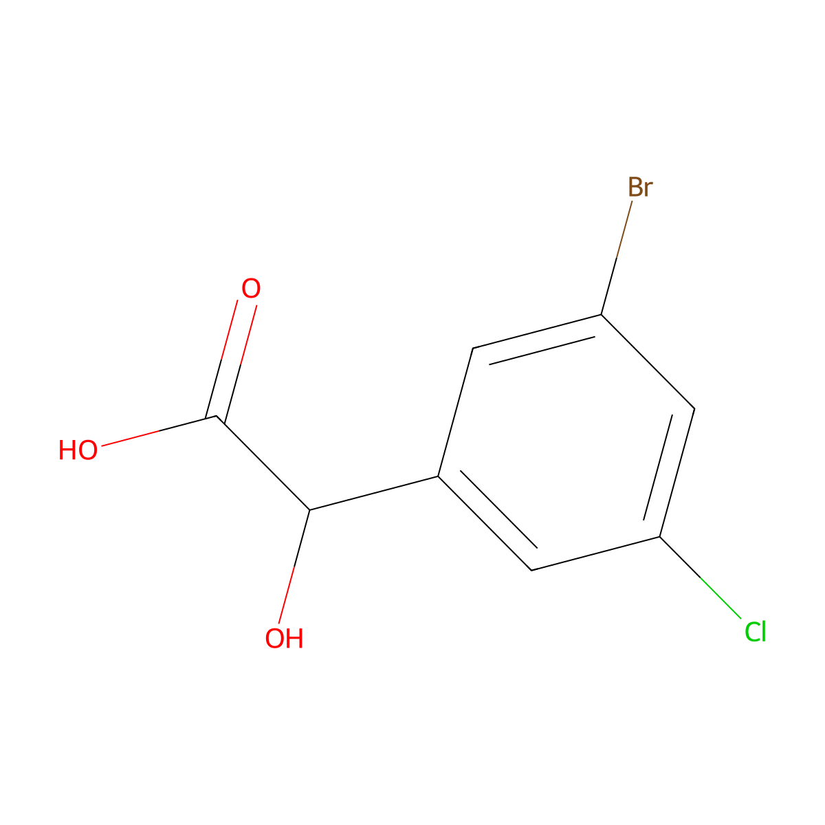2-(3-Bromo-5-chlorophenyl)-2-hydroxyacetic acid molecular structure, CAS 1261670-04-5