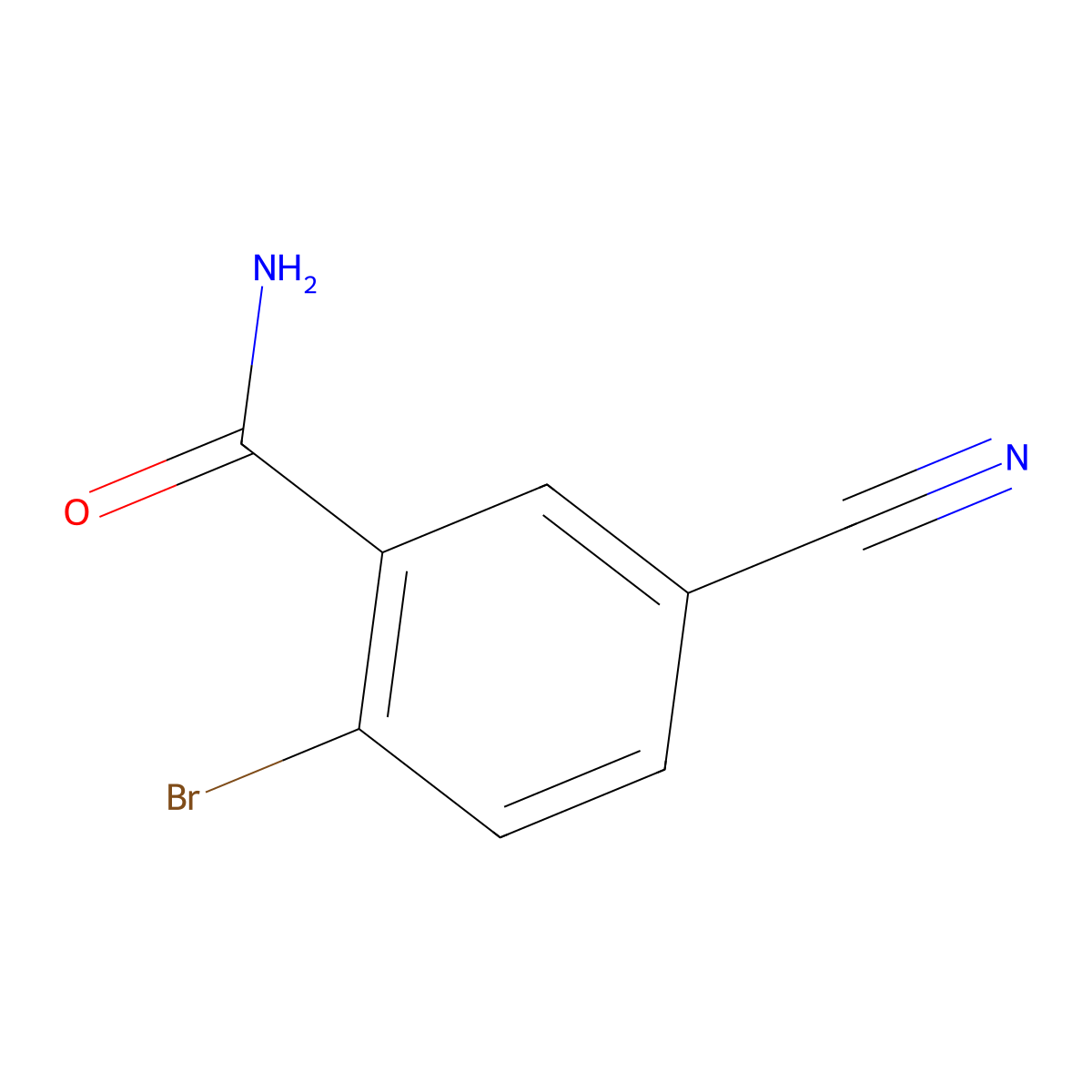 2-Bromo-5-cyanobenzamide molecular structure, CAS 1261670-21-6