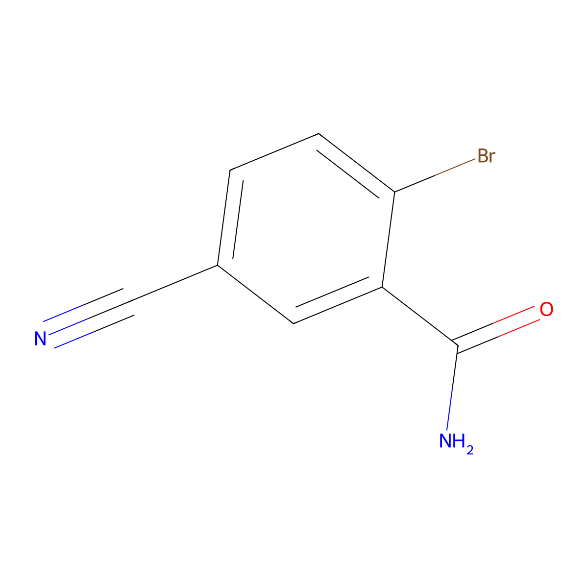 2-Bromo-5-cyanobenzamide molecular structure, CAS 1261670-21-6