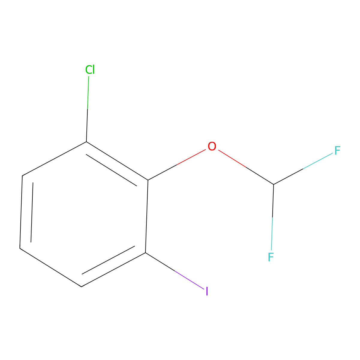 1-Chloro-2-(difluoromethoxy)-3-iodobenzene molecular structure, CAS 1261670-28-3