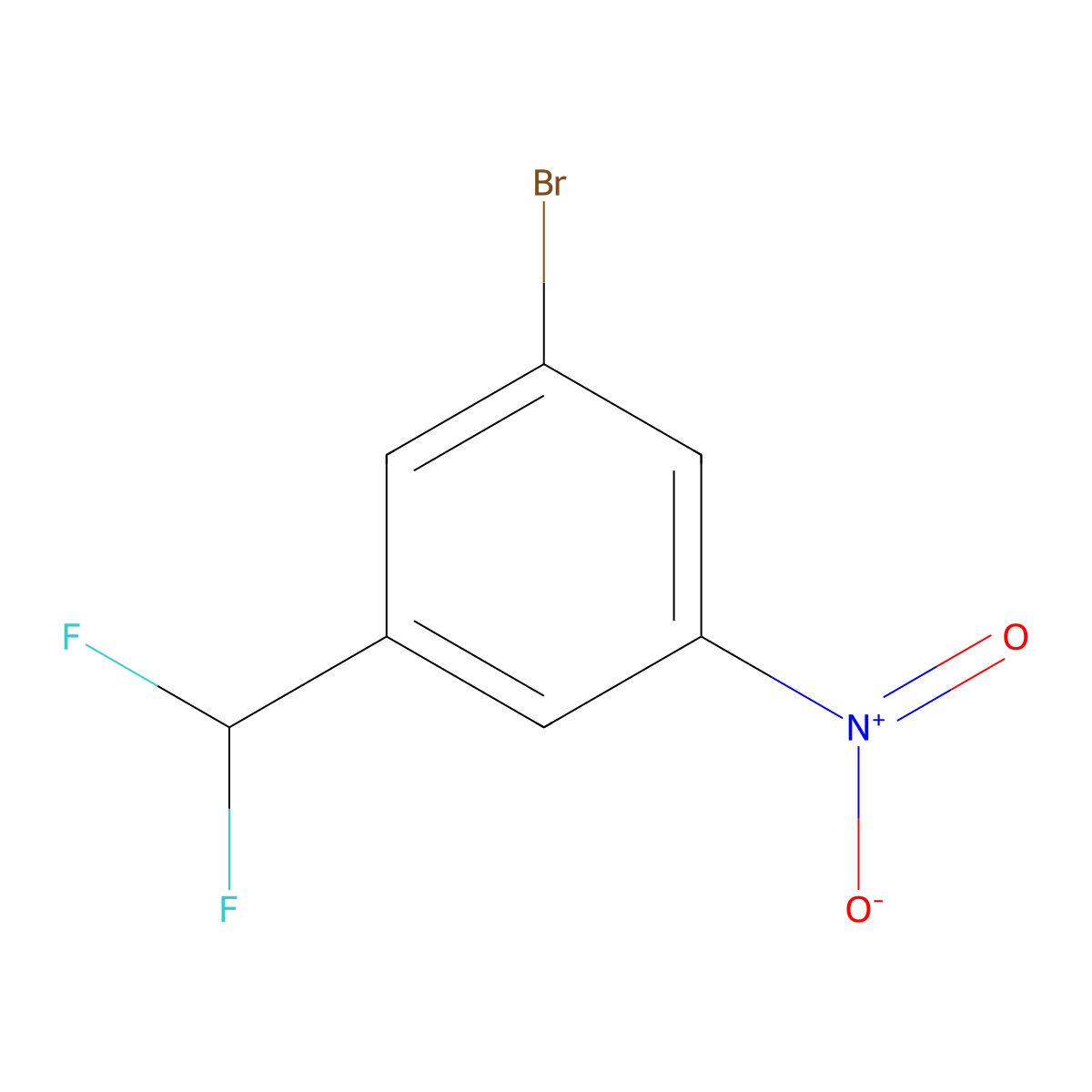 1-Bromo-3-(difluoromethyl)-5-nitrobenzene molecular structure, CAS 1261670-78-3