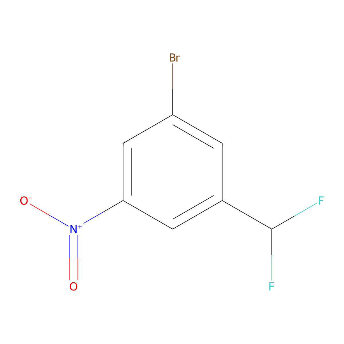 1-Bromo-3-(difluoromethyl)-5-nitrobenzene molecular structure, CAS 1261670-78-3
