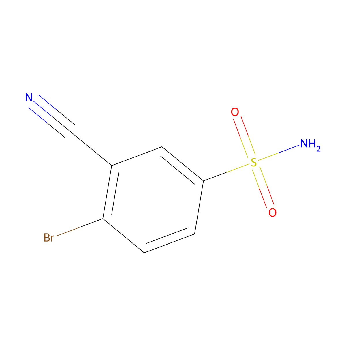 4-Bromo-3-cyanobenzenesulfonamide molecular structure, CAS 1261670-91-0
