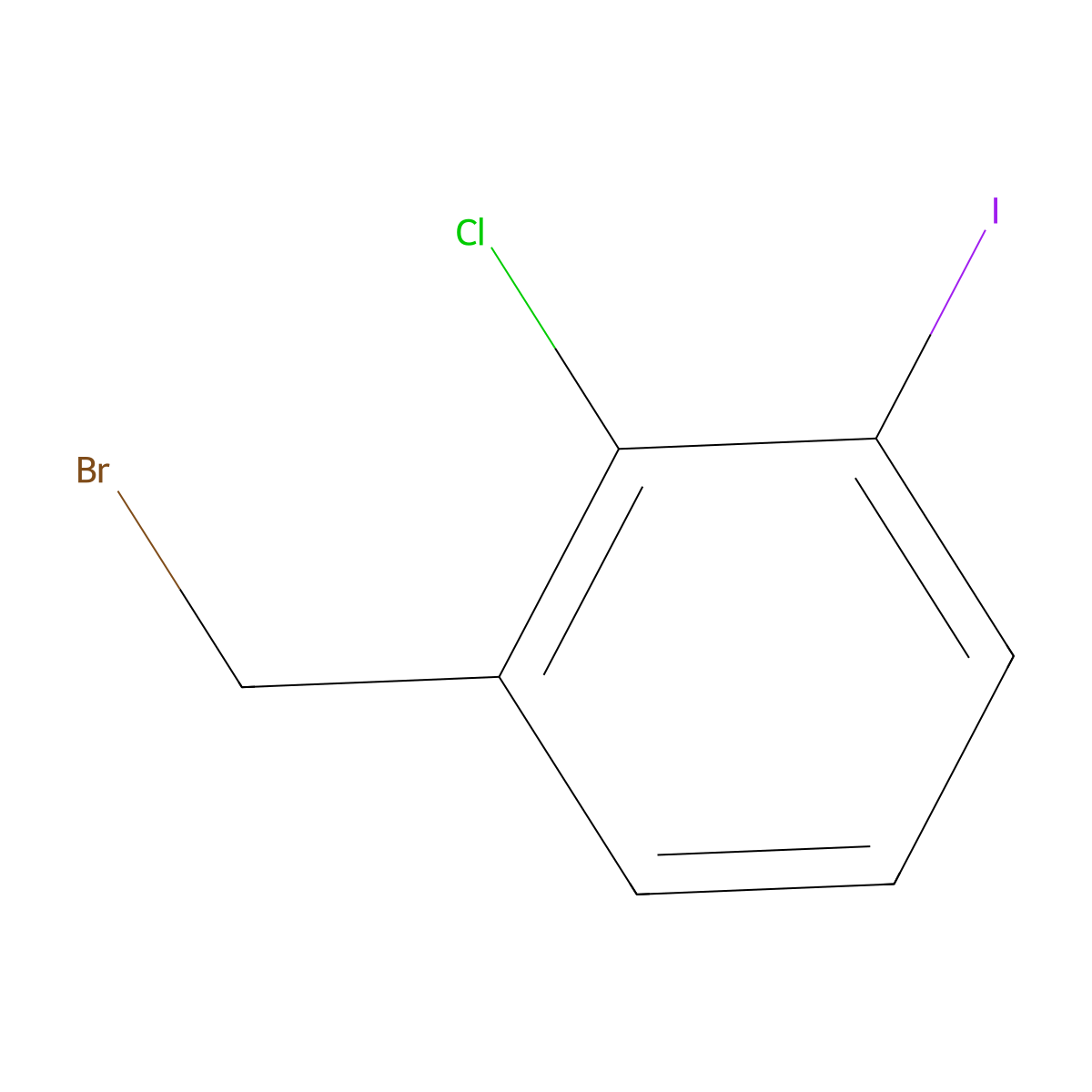1-(Bromomethyl)-2-chloro-3-iodobenzene molecular structure, CAS 1261671-09-3