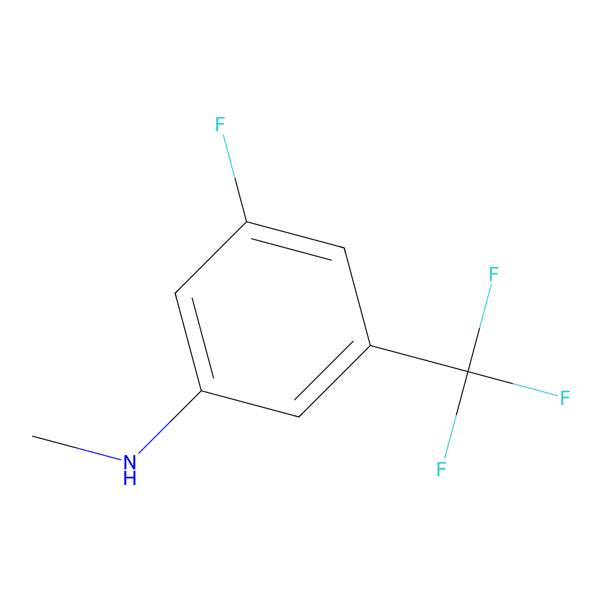 3-fluoro-N-methyl-5-(trifluoromethyl)aniline molecular structure, CAS 1261671-19-5