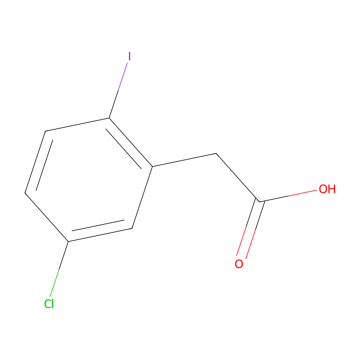 2-(5-Chloro-2-iodophenyl)acetic acid molecular structure, CAS 1261671-38-8