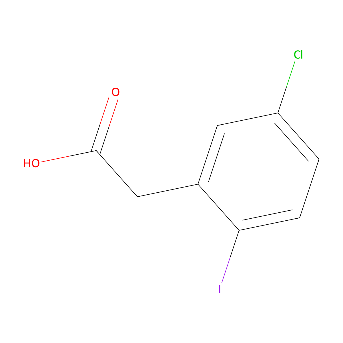 2-(5-Chloro-2-iodophenyl)acetic acid molecular structure, CAS 1261671-38-8