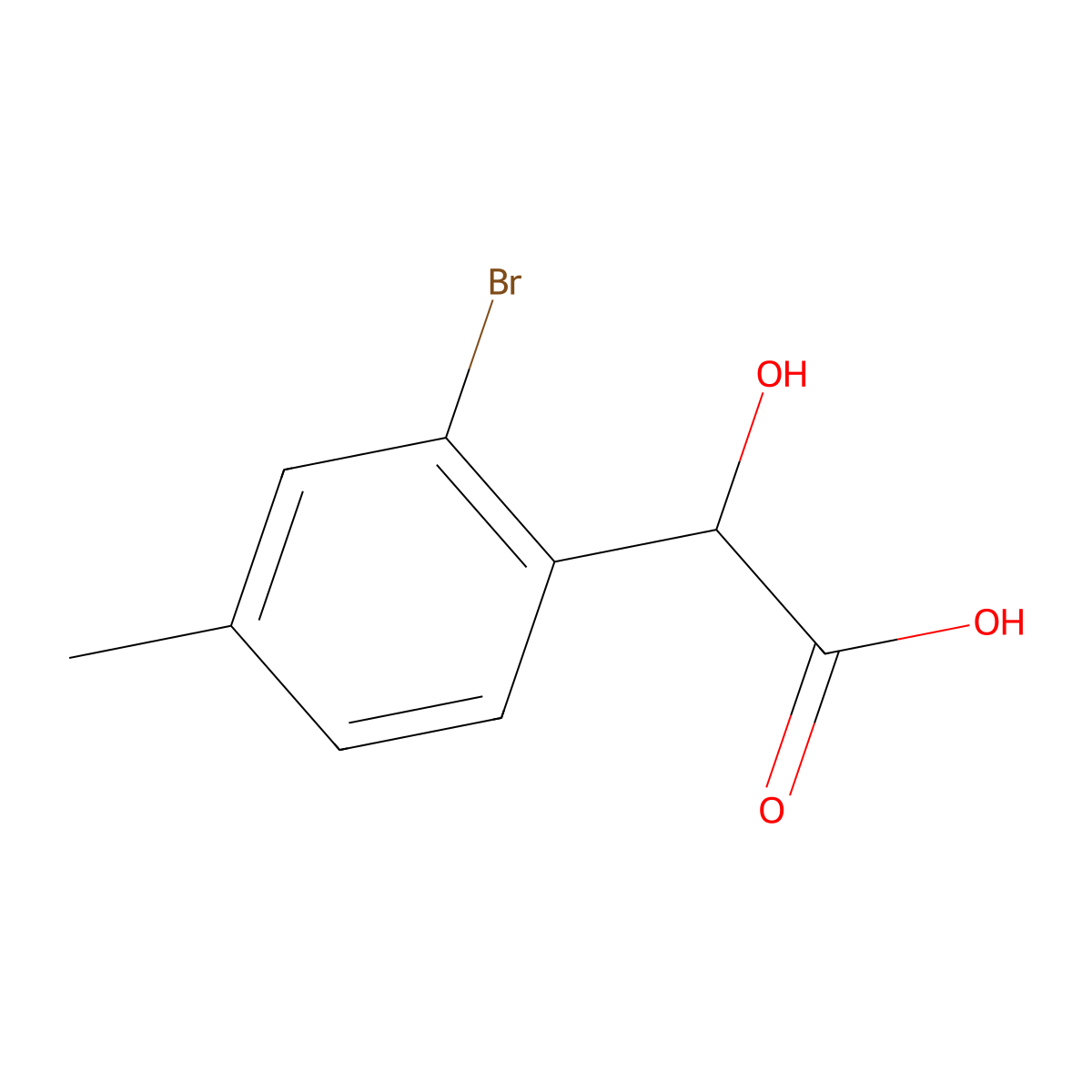 2-(2-Bromo-4-methylphenyl)-2-hydroxyacetic acid molecular structure, CAS 1261671-39-9