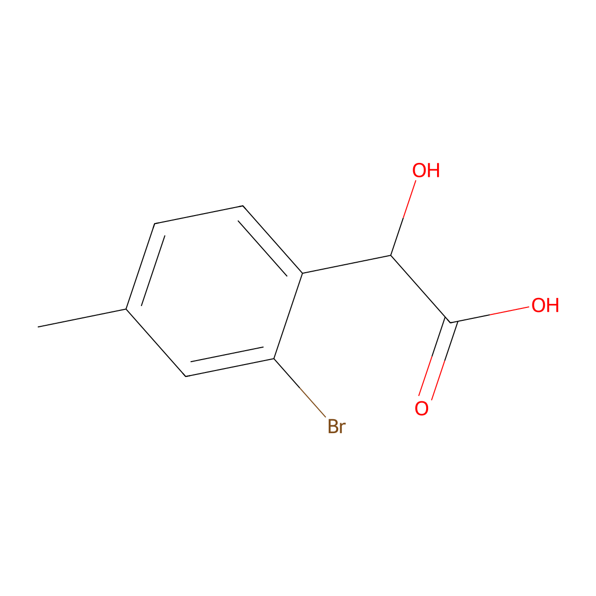 2-(2-Bromo-4-methylphenyl)-2-hydroxyacetic acid molecular structure, CAS 1261671-39-9