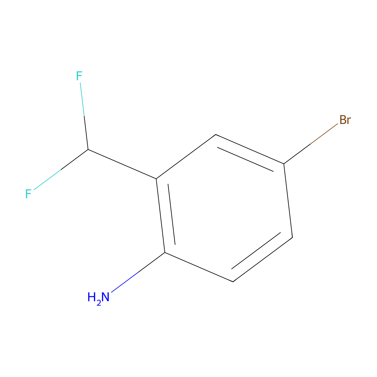 4-Bromo-2-(difluoromethyl)aniline molecular structure, CAS 1261671-52-6