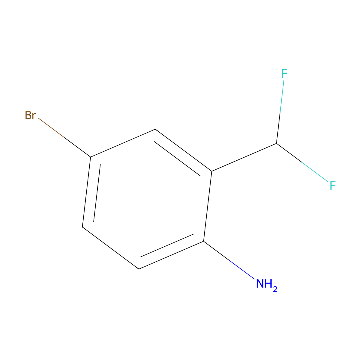 4-Bromo-2-(difluoromethyl)aniline molecular structure, CAS 1261671-52-6