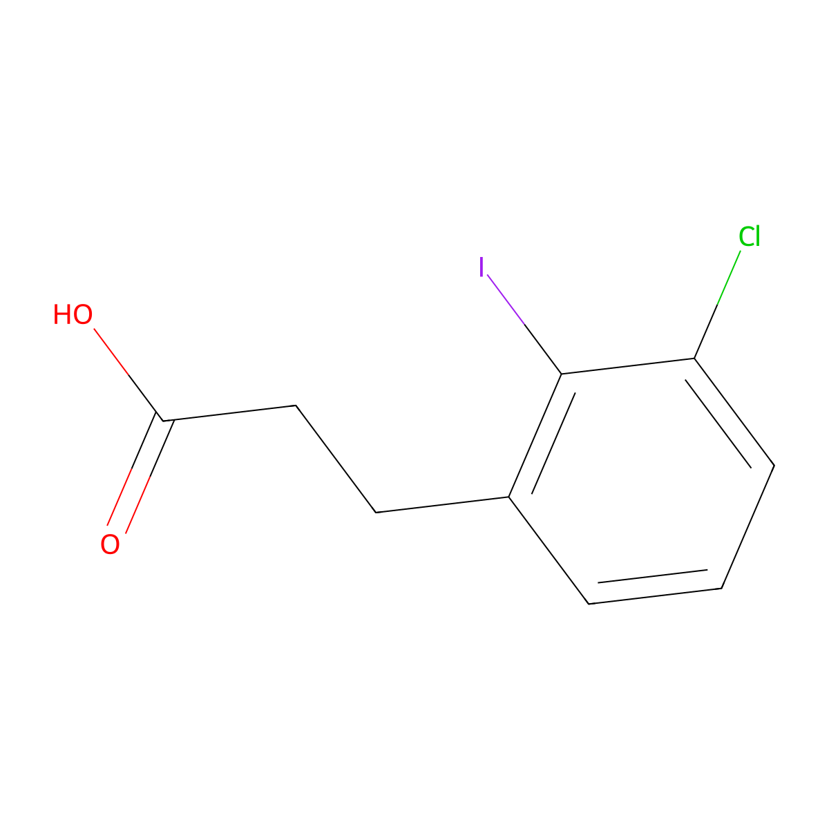 3-(3-Chloro-2-iodophenyl)propanoic acid molecular structure, CAS 1261671-58-2