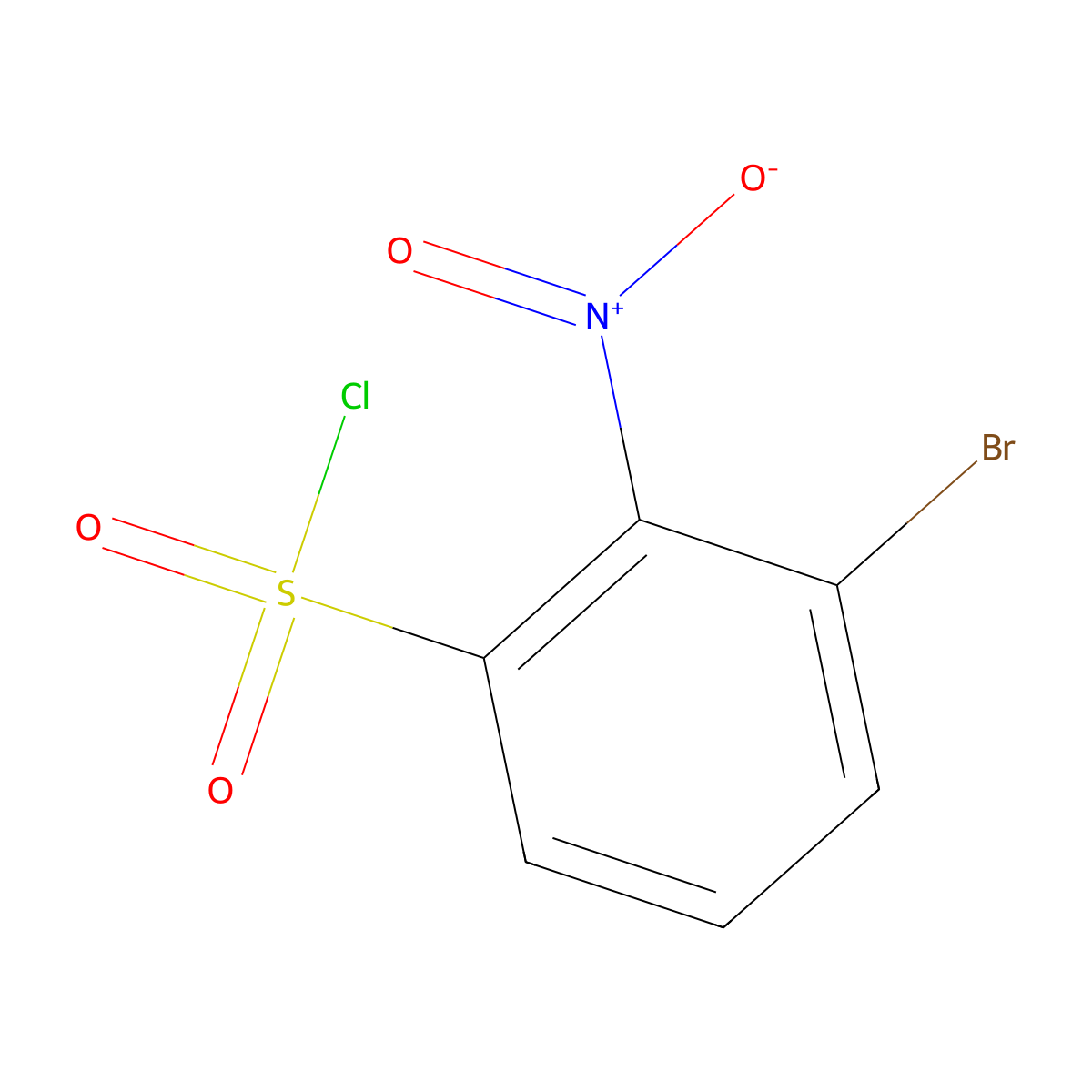 3-Bromo-2-nitrobenzenesulphonyl chloride molecular structure, CAS 1261671-62-8
