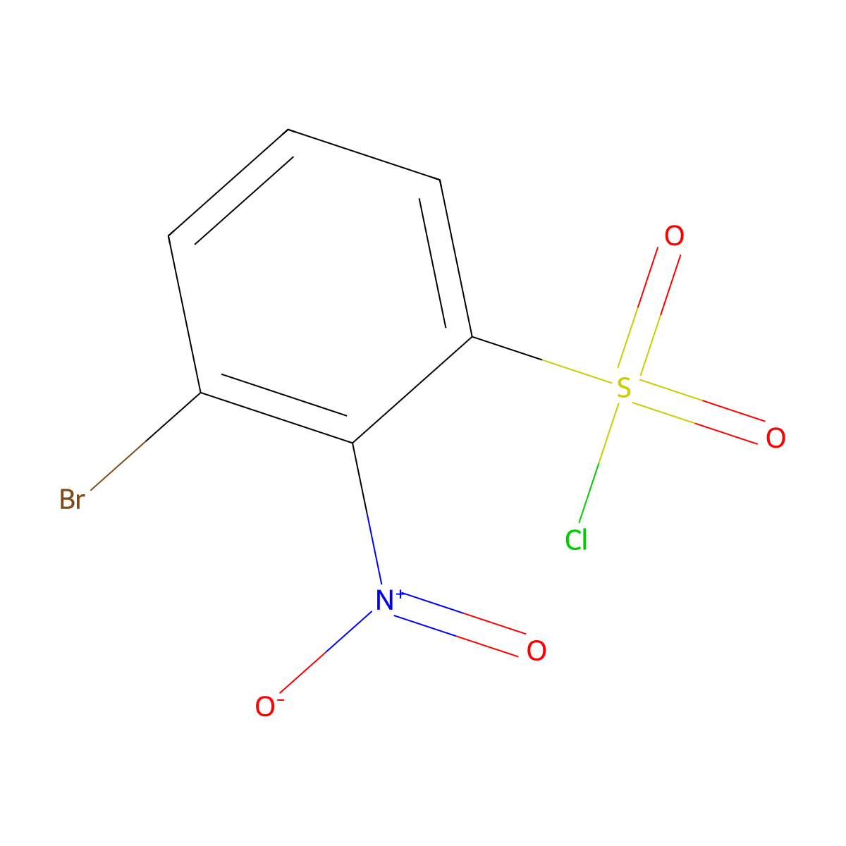 3-Bromo-2-nitrobenzenesulphonyl chloride molecular structure, CAS 1261671-62-8