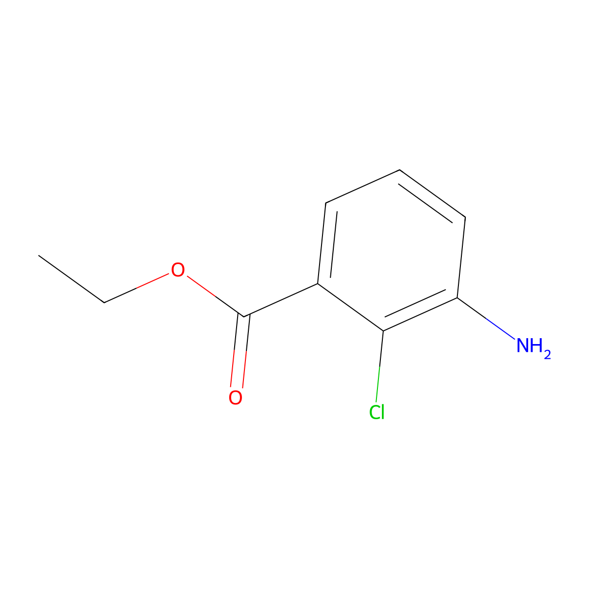 Ethyl 3-amino-2-chlorobenzoate molecular structure, CAS 1261671-67-3