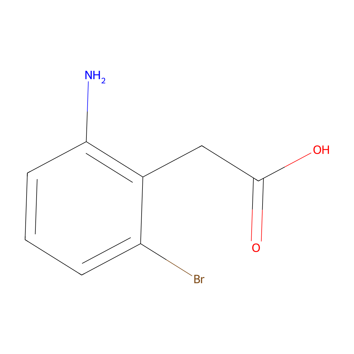 2-(2-Amino-6-bromophenyl)acetic acid molecular structure, CAS 1261671-72-0