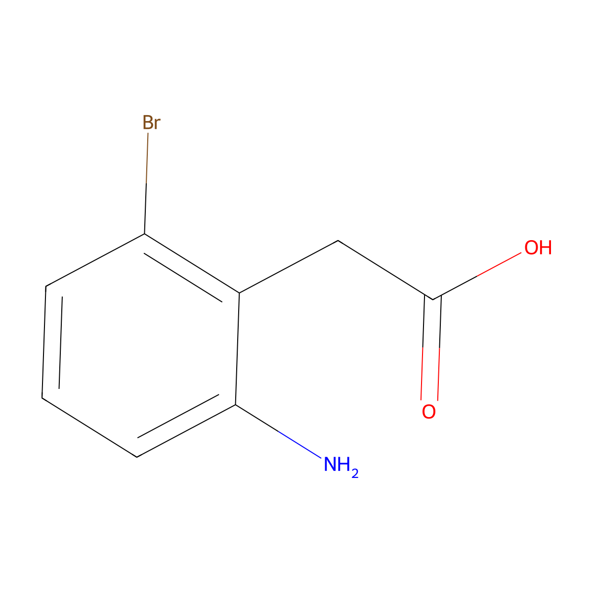 2-(2-Amino-6-bromophenyl)acetic acid molecular structure, CAS 1261671-72-0